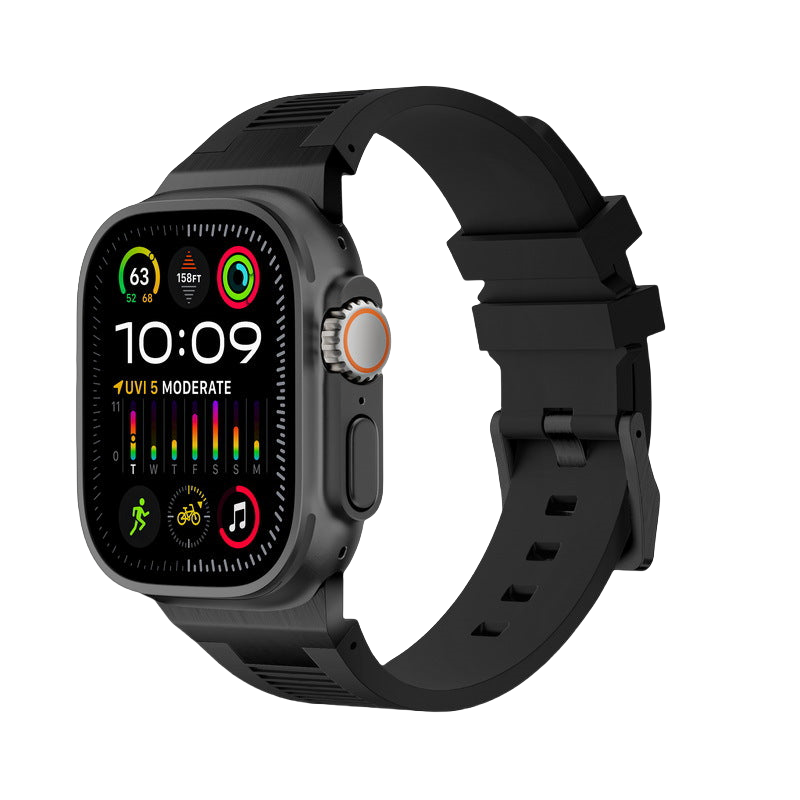 Apple Watch Soft Rubber Band – Elegant Horizontal Pressed Texture