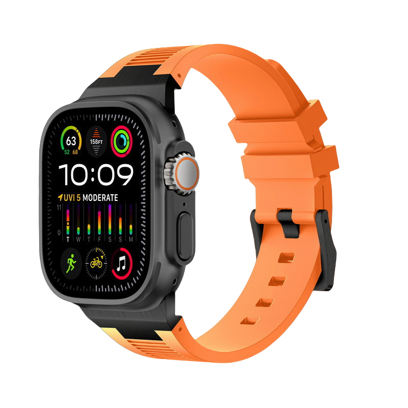 Apple Watch Soft Rubber Band – Elegant Horizontal Pressed Texture