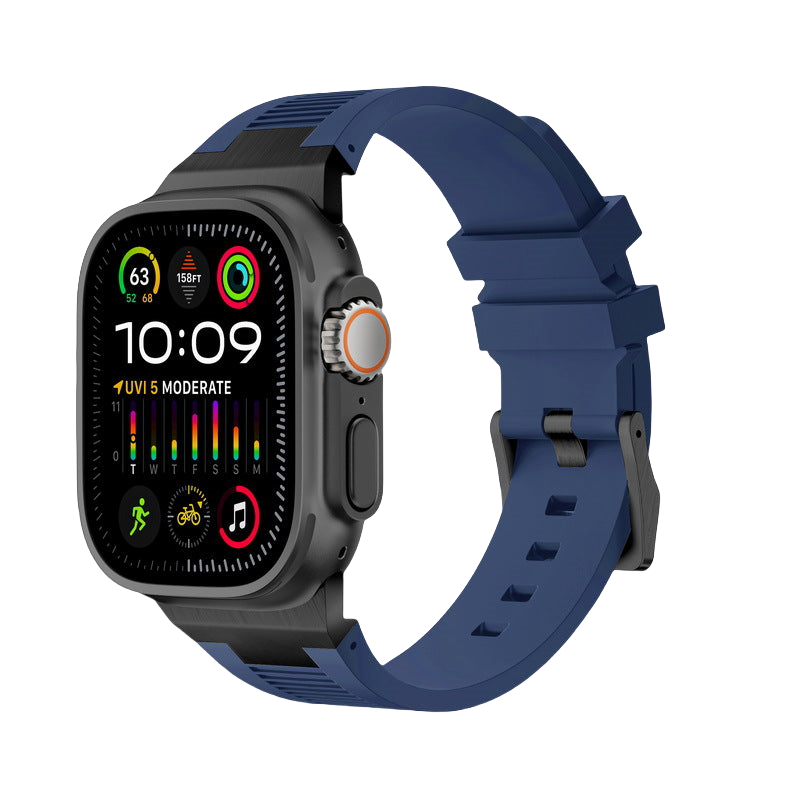 Apple Watch Soft Rubber Band – Elegant Horizontal Pressed Texture