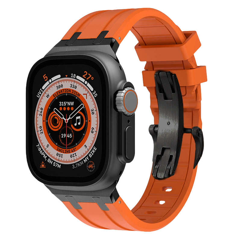 Rugged Silicone Strap with Titanium Adapters for Apple Watch - Pulse Series
