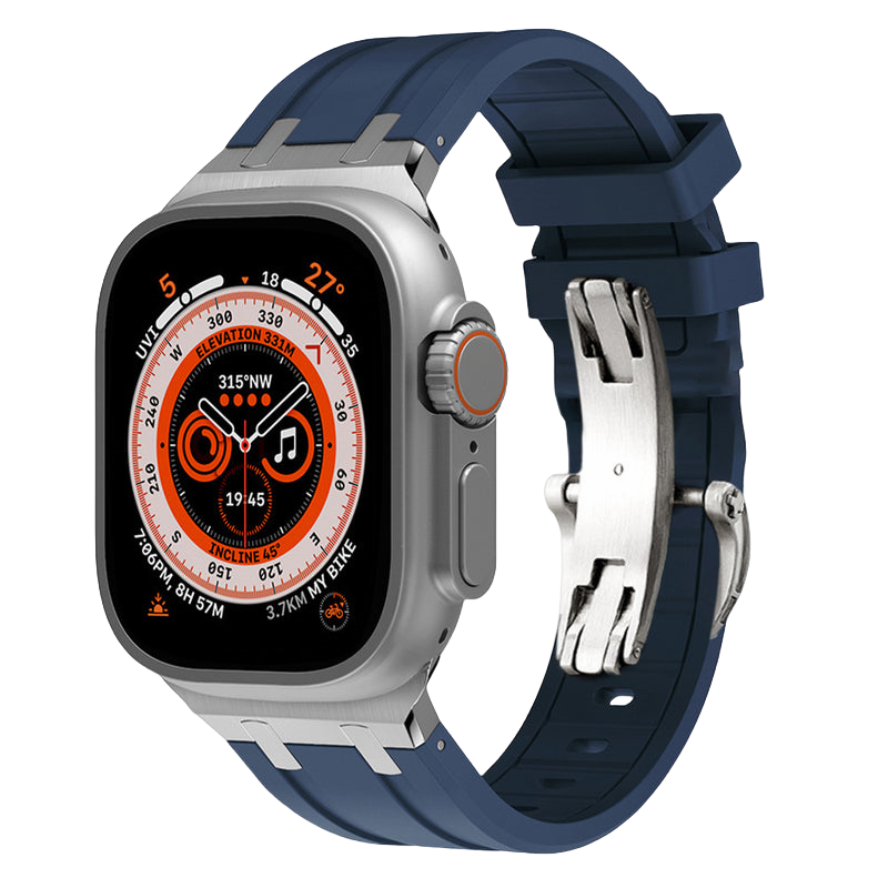 Rugged Silicone Strap with Titanium Adapters for Apple Watch - Pulse Series