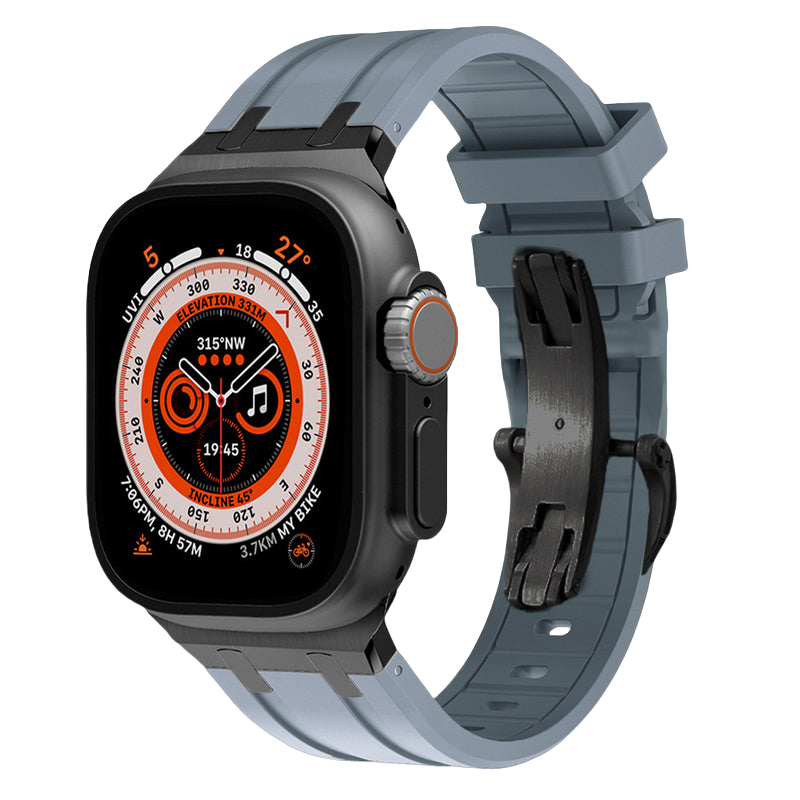 Rugged Silicone Strap with Titanium Adapters for Apple Watch - Pulse Series
