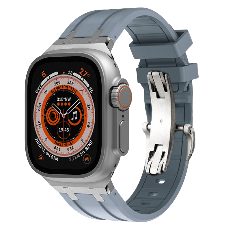 Rugged Silicone Strap with Titanium Adapters for Apple Watch - Pulse Series