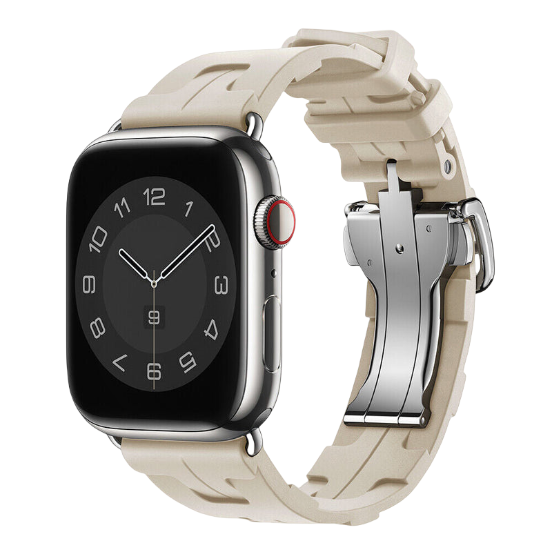 Advanced Rubber Band for Apple Watch – High End Steel Clasp & Mechanical Design