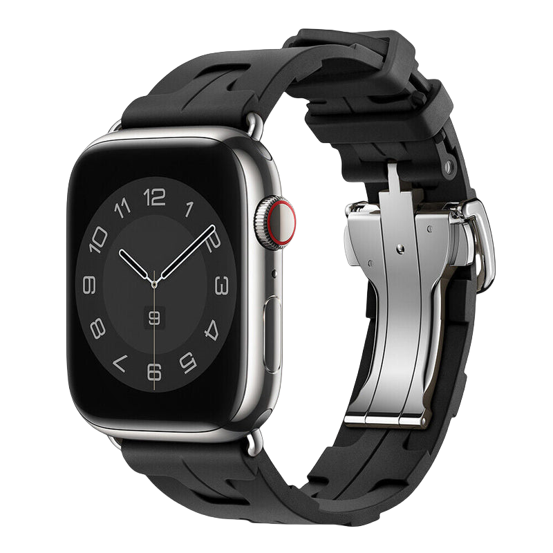 Advanced Rubber Band for Apple Watch – High End Steel Clasp & Mechanical Design