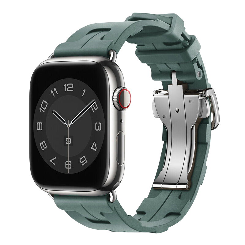 Advanced Rubber Band for Apple Watch – High End Steel Clasp & Mechanical Design
