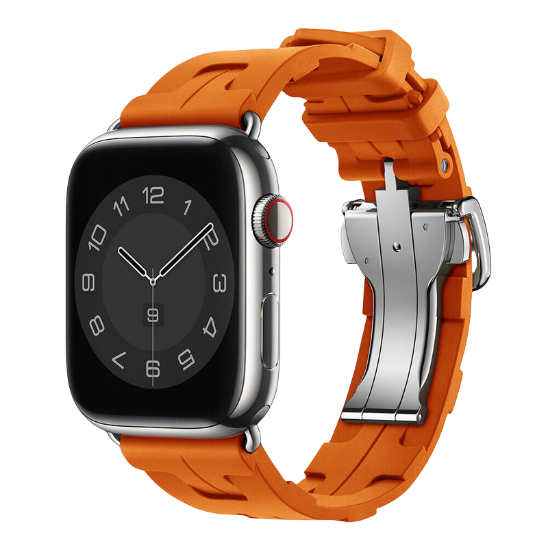 Advanced Rubber Band for Apple Watch – High End Steel Clasp & Mechanical Design