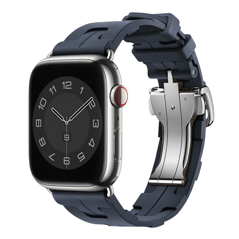 Advanced Rubber Band for Apple Watch – High End Steel Clasp & Mechanical Design