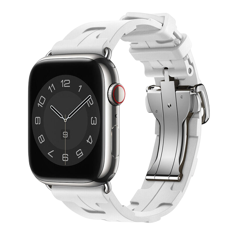 Advanced Rubber Band for Apple Watch – High End Steel Clasp & Mechanical Design